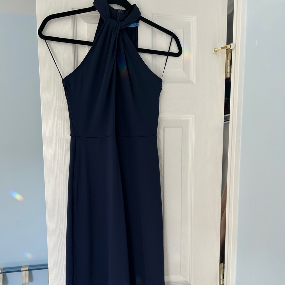 J. McLaughlin Strapless Navy Dress